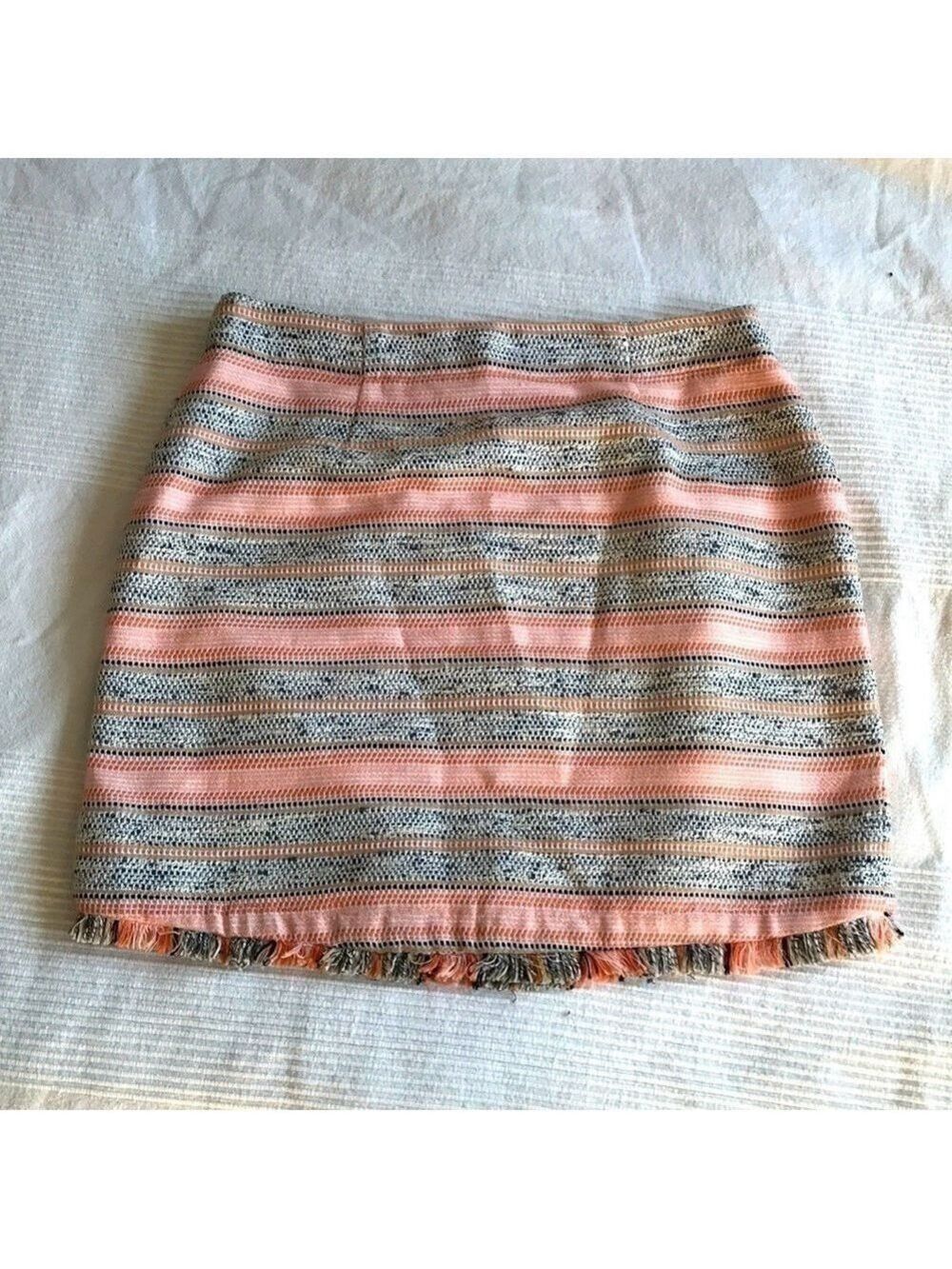 Lovers + Friends Heidi Multi Stripe Pastel Pink Gray Mini Skirt Lined Medium